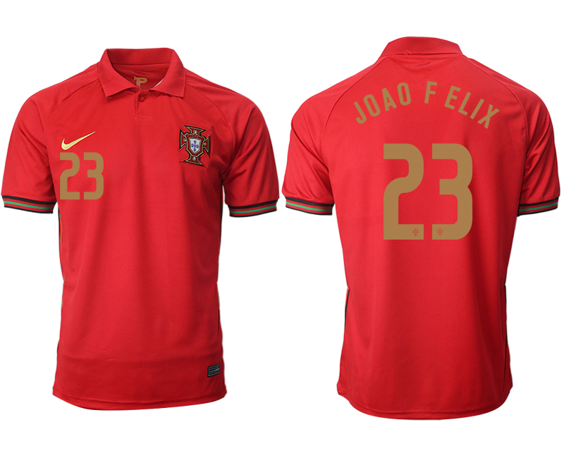 Men 2021 European Cup Portugal home aaa version red #23 Soccer Jersey->spain jersey->Soccer Country Jersey